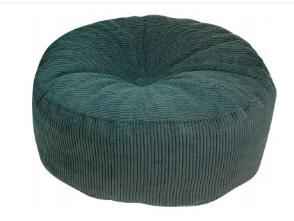 Okrúhla textilná pufa Rolly - zelená