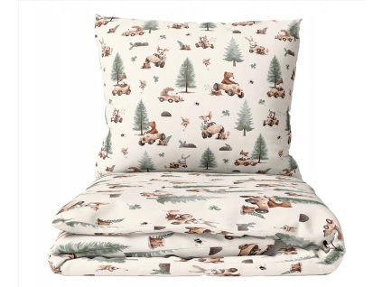 Jedinečné detské obliečky 120x90 cm Zvieratká v autíčkach