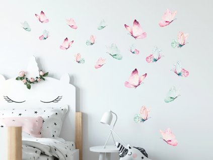 Detská samolepka na stenu Motýle