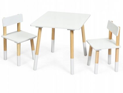 Creative Table drevený stôl pre deti + 2 stoličky