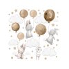 Detské samolepky na stenu Beige Rabbits 100x100 cm