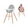 Drevená stolička na kŕmenie Kinderkraft Fini sivá