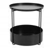 Okrúhly kovový príručný stolík Turanza - čierny