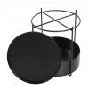 Okrúhly kovový príručný stolík Turanza - čierny