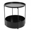 Okrúhly kovový príručný stolík Turanza - čierny