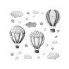 Detské samolepky na stenu Baloons Grey 100x90 cm