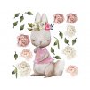 Detské samolepky na stenu Zajačik - pivónie