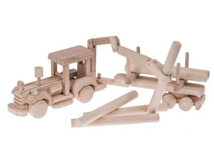 Eko drevená hračka Natural - lesný traktor
