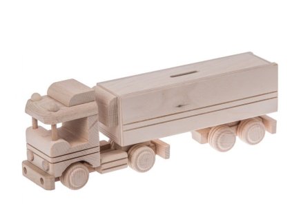 Eko drevená hračka Natural - kamión s návesom