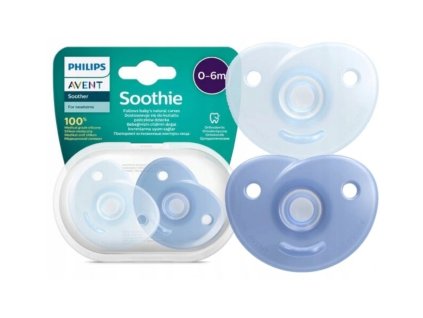 Philips Avent Soothie celosilikónový cumeľ 0-6m (Farba modrá)
