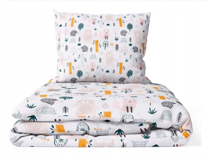 4064 detske obliecky 120x90 lesne zvieratka orange