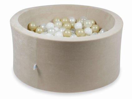 4382 okruhly suchy bazen velvet bezovy 90x40 200 guliciek