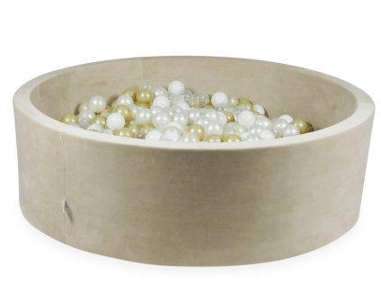 4394 okruhly suchy bazen xxl velvet bezovy 130x40 300 guliciek