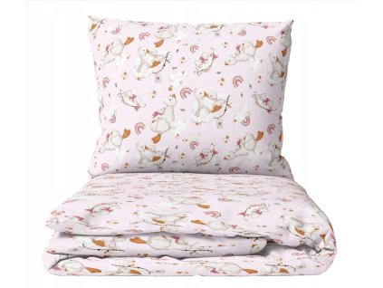 4412 bavlnene detske obliecky 120x90 60x40 cm ruzove kacky