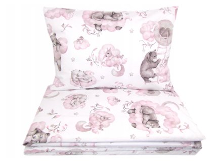 4976 obojstranne obliecky 120x90 ruzova zvieratka