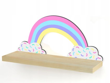 Drevená polička Dúha