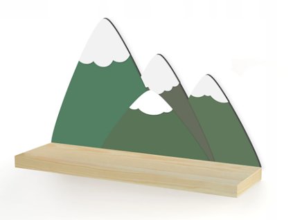 Drevená polička Kopce