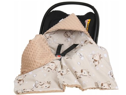 Deka s kapucňou do autosedačky Minky Baby 80x80 (Farba žirafa)