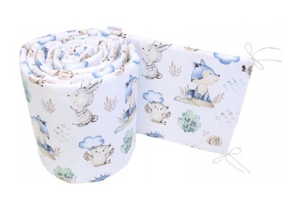 5834 mantinel do postielky 360x30 modra zvieratka
