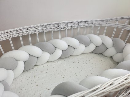 Mantinel do postieľky Vrkoč 300 cm Handmade (Farba tyrkysová)