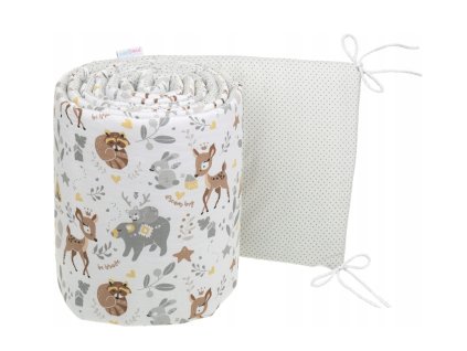 Mantinel do postieľky Baby 2Side 180x30 (Farba srnka-zajačik-veverička)