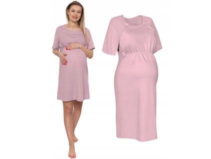 Tehotenská nočná košeľa do pôrodnice  Infantilo Pinky (Veľkosť XXL)