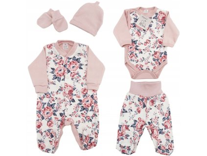 Dojčenská 5-dielna súprava do pôrodnice ROBIK 50 Flower
