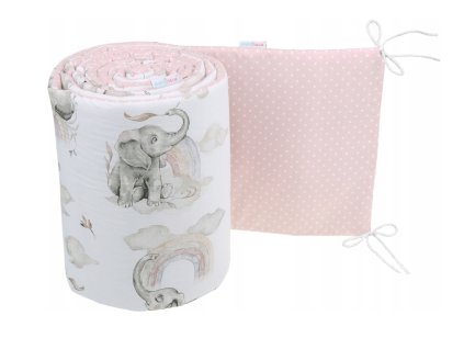 6858 mantinel do postielky 180x30 ruzova slon