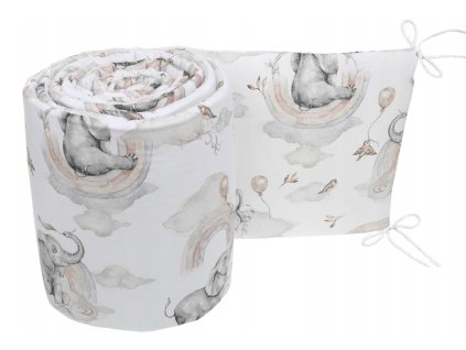 6861 3 mantinel do postielky 360x30 ruzova slon