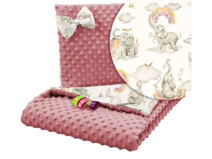 Deka do kočíka + vankúš 75x100 Minky Animals (Farba veľryba)