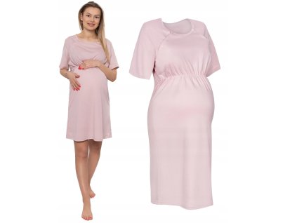 Tehotenská nočná košeľa do pôrodnice  Infantilo Pinky Svetloružová (Veľkosť XXL)