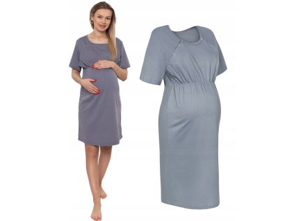 Tehotenská nočná košeľa do pôrodnice Infantilo Grey (Veľkosť XXL)