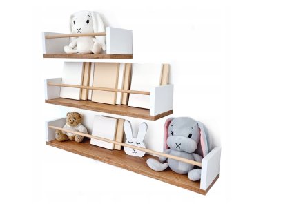 11381 policky do detskej izby 3 ks scandi abc