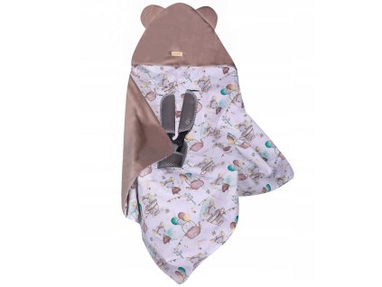 Deka s kapucňou do autosedačky Velvet Zuzu 100x100 (Farba zelená)