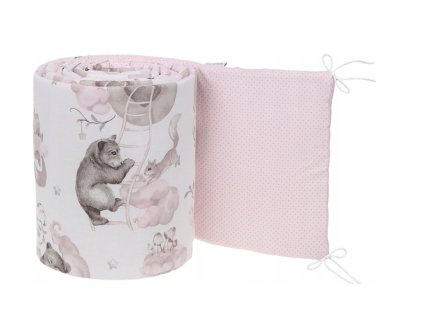 11579 mantinel do postielky baby 180x30 ruzova zvieratka