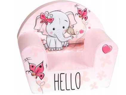 Ružové detské kresielko so slonikom
