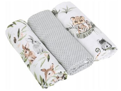 Mušelínové látkové plienky Premium Animals 60x75 3v1 (Farba sivé bodky)