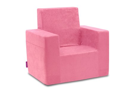 Jednofarebné ružové detské kresielko, fotel Classic