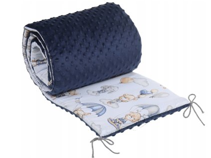 11904 mantinel do postielky minky 180x30 modra zvieratka