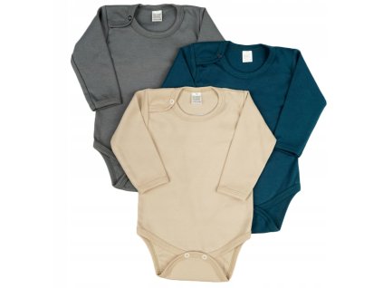 Detské body s dlhým rukávom Pastel 3v1 (Veľkosť 98)