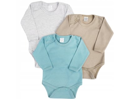 Detské body s dlhým rukávom Pastel Ice 3v1 (Veľkosť 68)