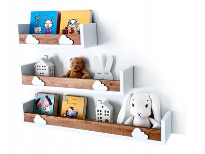 12375 policky do detskej izby 3 ks scandi abc cloud