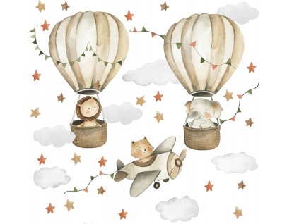 Detské samolepky na stenu Beige Balóny 100x50 cm