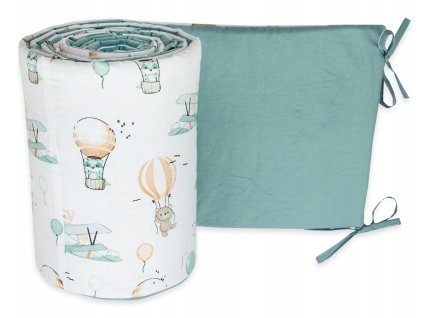 Mantinel do postieľky 360x30 petrolejová lietadlá