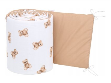17346 mantinel do postielky 180x30 biela medvediky