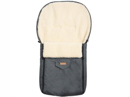 Fusak do hlbokého kočíka/sánok Jacky ovčia vlna (Farba svetlosivá štrukturovaná)