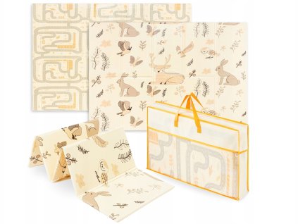 18494 bezova skladacia podlozka pre deti beige world 180x120 cm