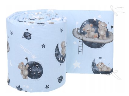 Mantinel do postieľky 360x30 Modré medvedíky