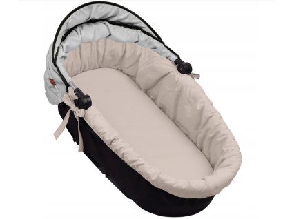 Béžová podložka do hlbokého kočíka s matracom Classic 2v1