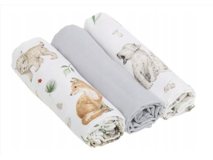 Mušelínové látkové plienky Premium Les 60x75 3v1